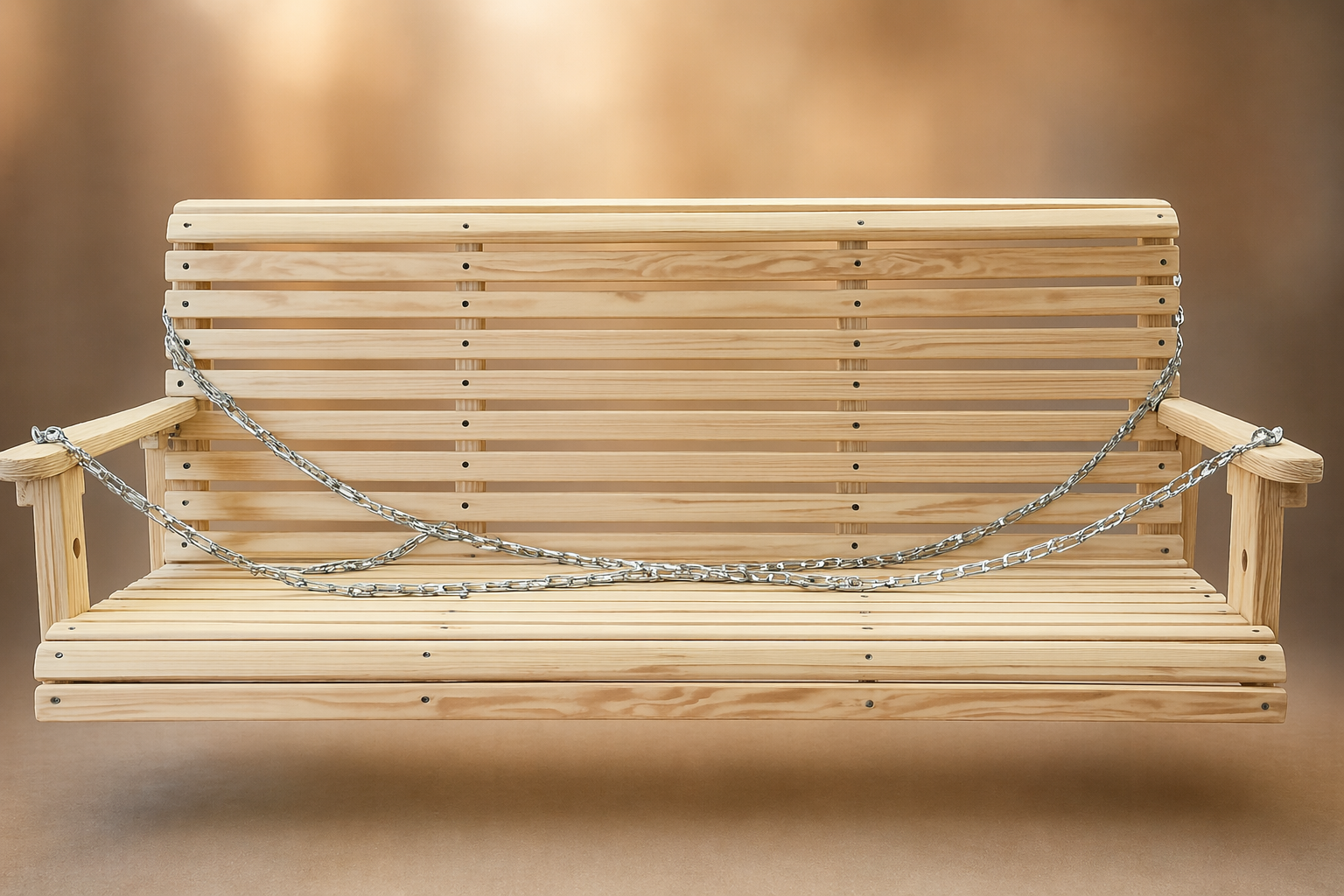 AI rendition of the handcrafted porch swing